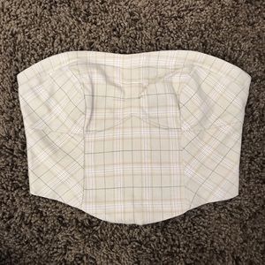 Free people Plaid yellow crop top